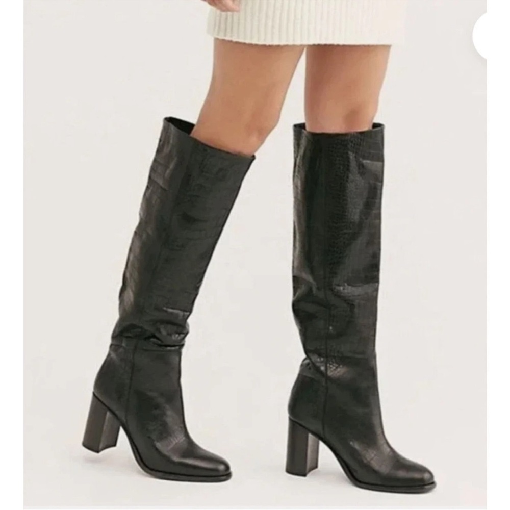 rag & bone Black Heeled Leather Boots
